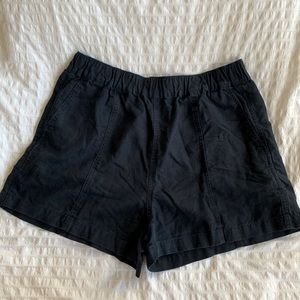 Madewell “Linen-Blend Easy Pull-On Shorts” Black size Medium